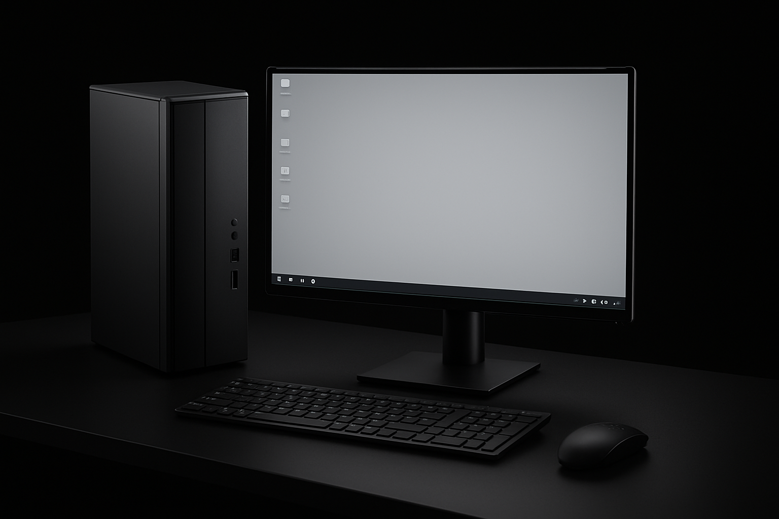 Office PC with back background